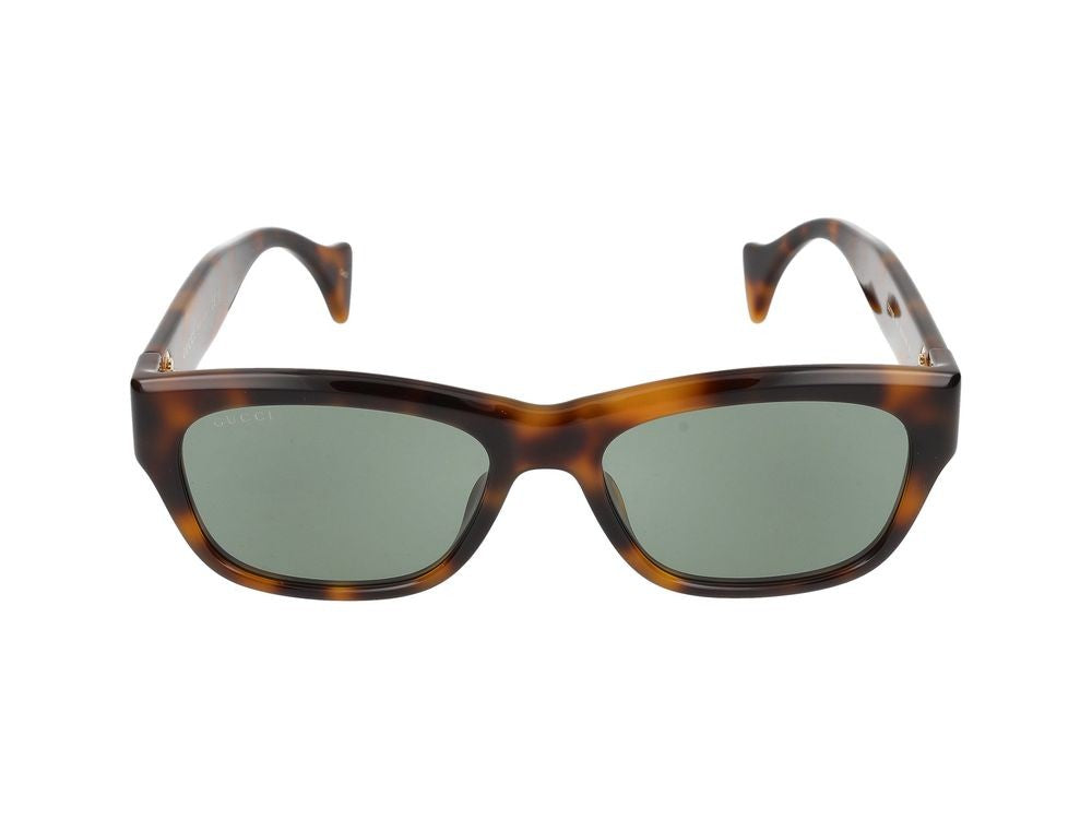 Gucci Havana Green Lenses Square Frame Sunglasses