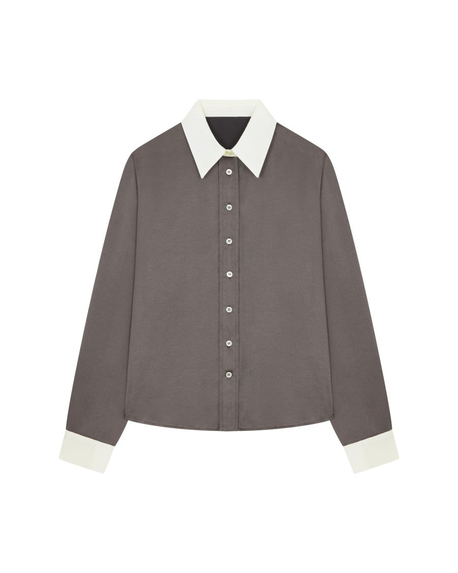 Serena Bute Satin Serena Shirt - Charcoal