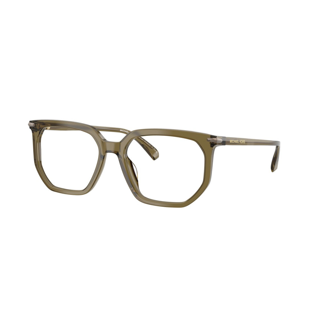 Michael Kors 0Mk4158u Geometric Transparent Olive Acetate Eyeglasses