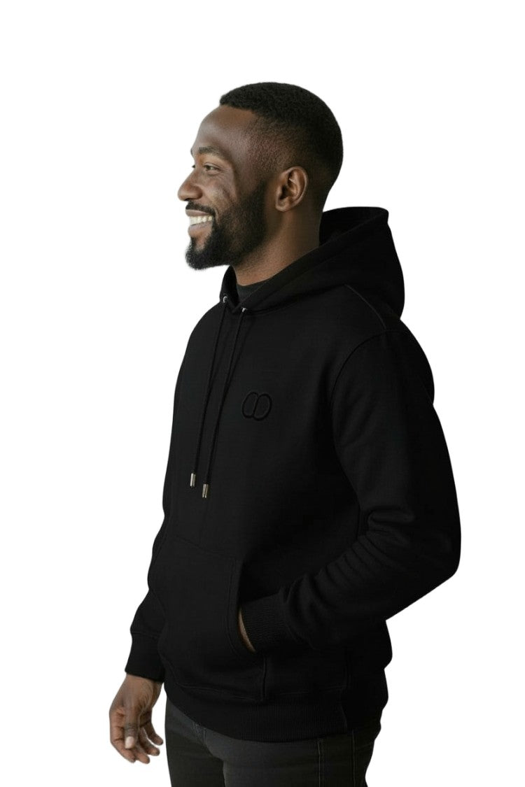 Dior Solid Black Cotton Fleece Hoodie