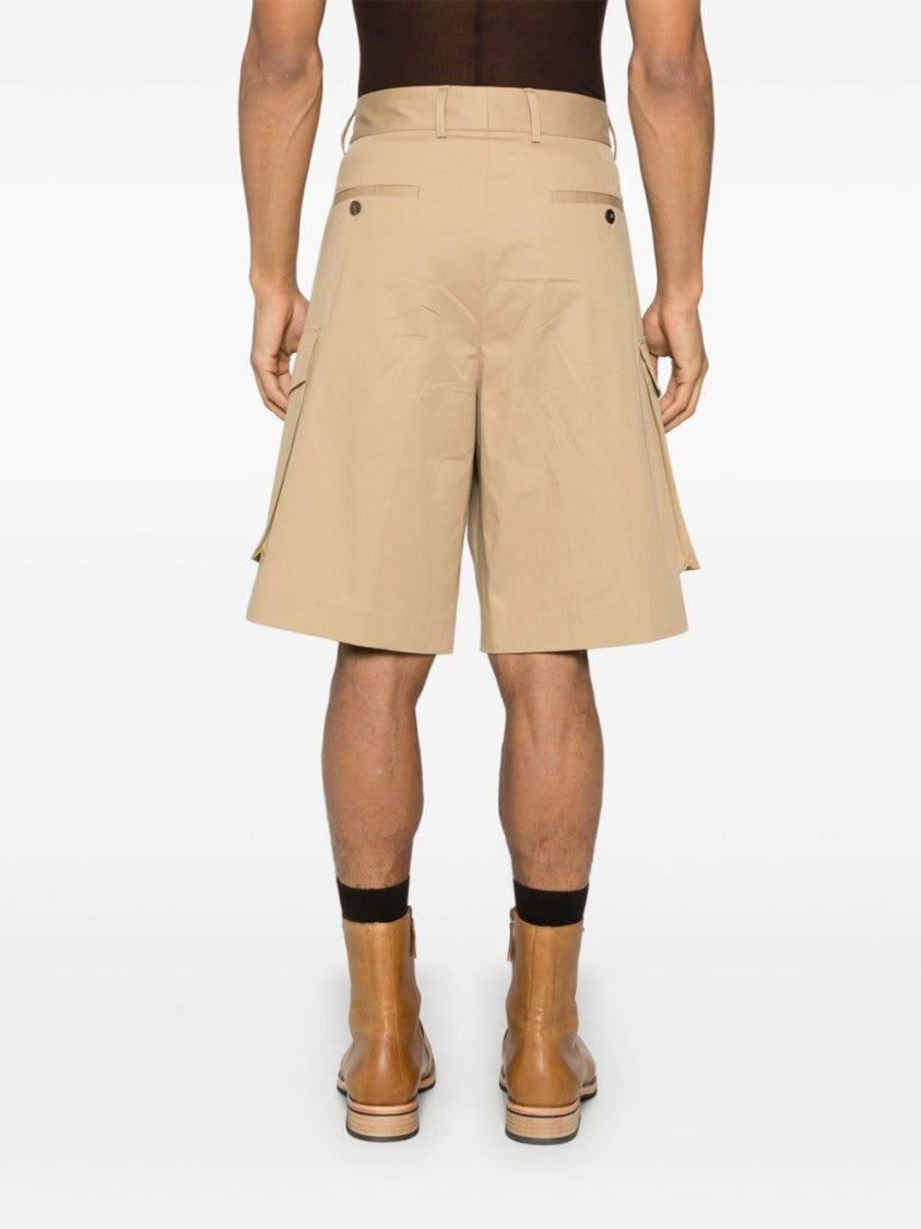 Dries Van Noten Structured Beige Cargo Shorts