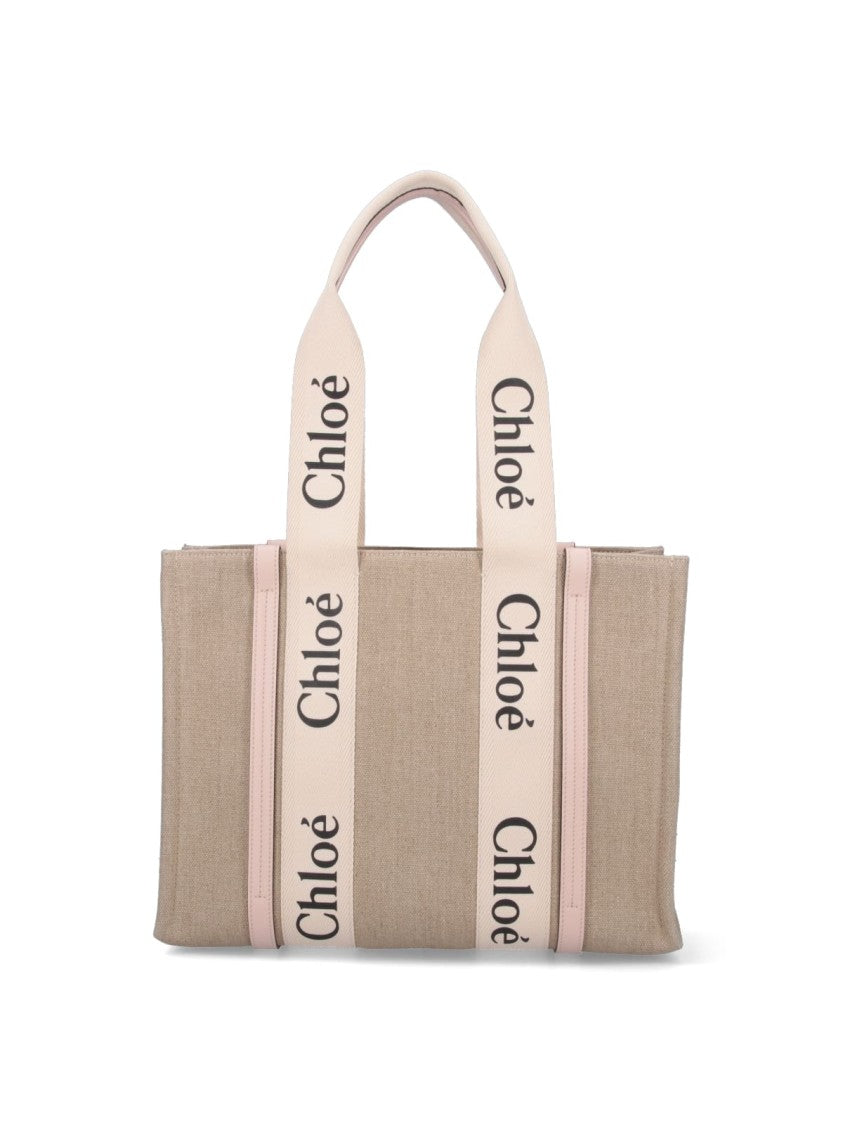 Chloé "Woody" Tote Bag Beige