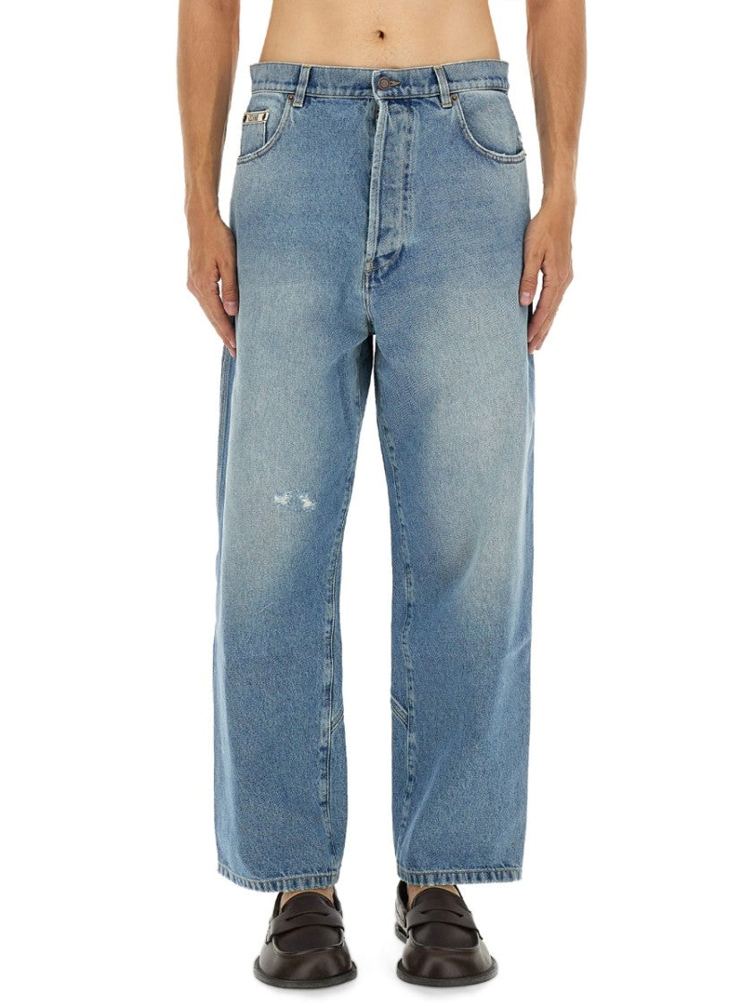 Moschino Light Wash Cotton Denim Jeans