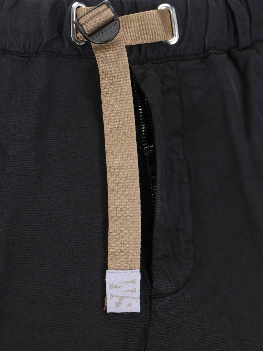 White Sand Mid-Rise Straight-Leg Pants With Adjustable Waist