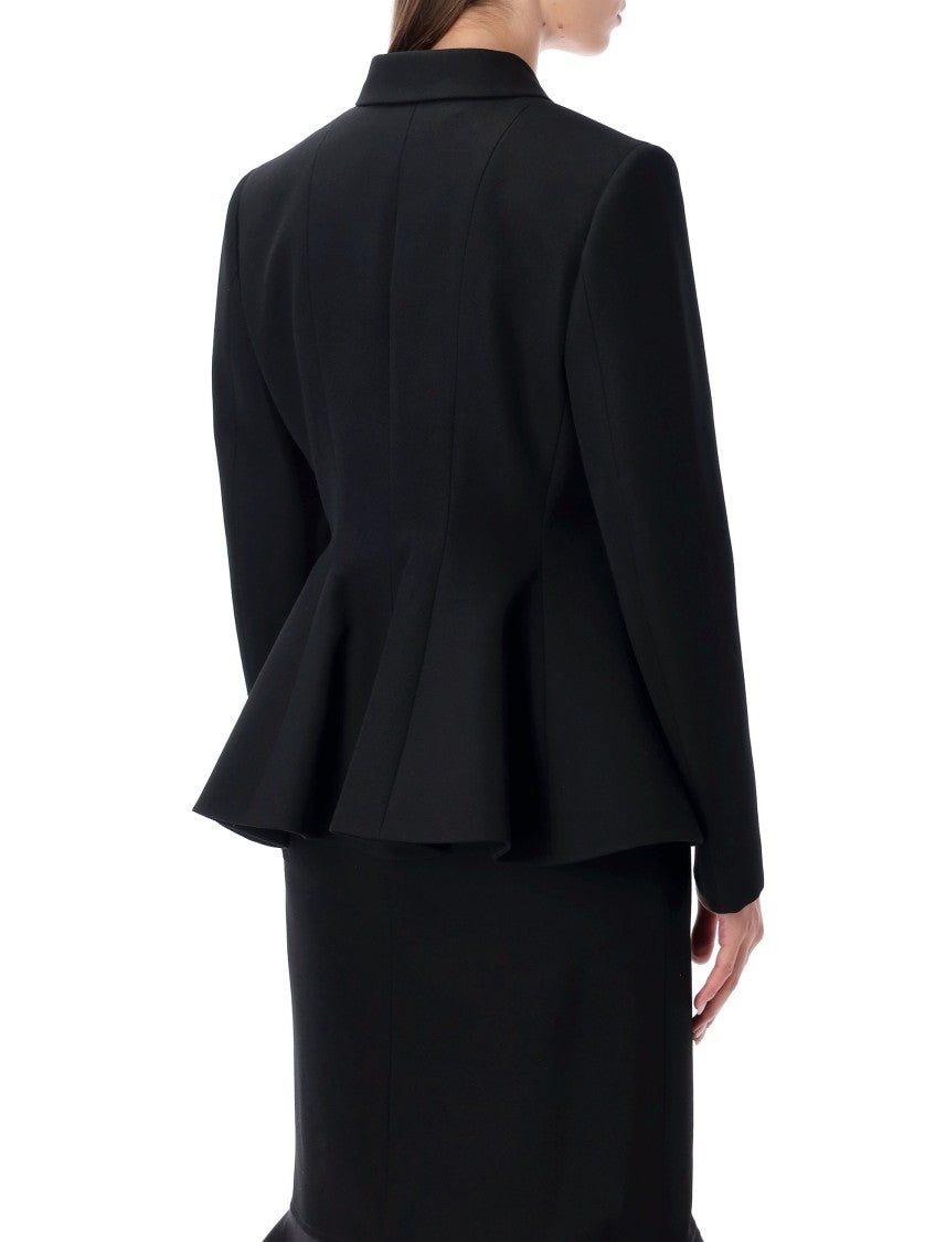 Fendi Black Wool Tailored Peplum Jacket