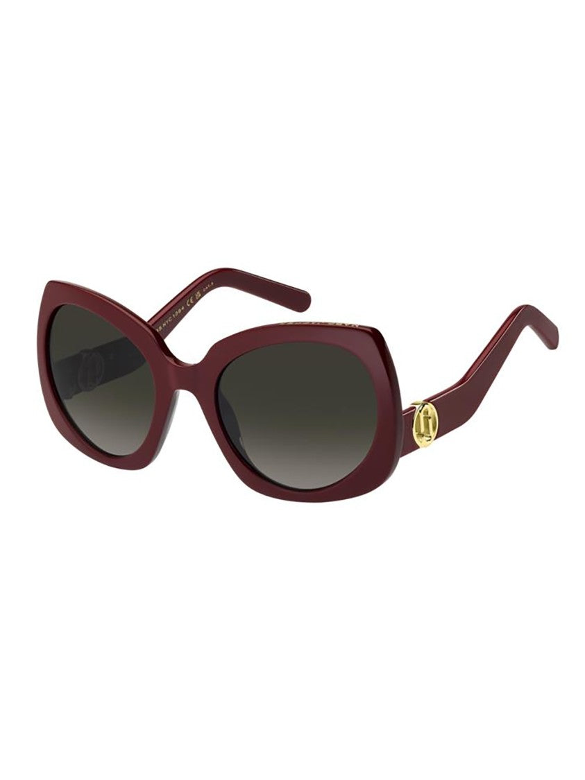 Marc Jacobs Oversized Geometric Red Acetate Sunglasses