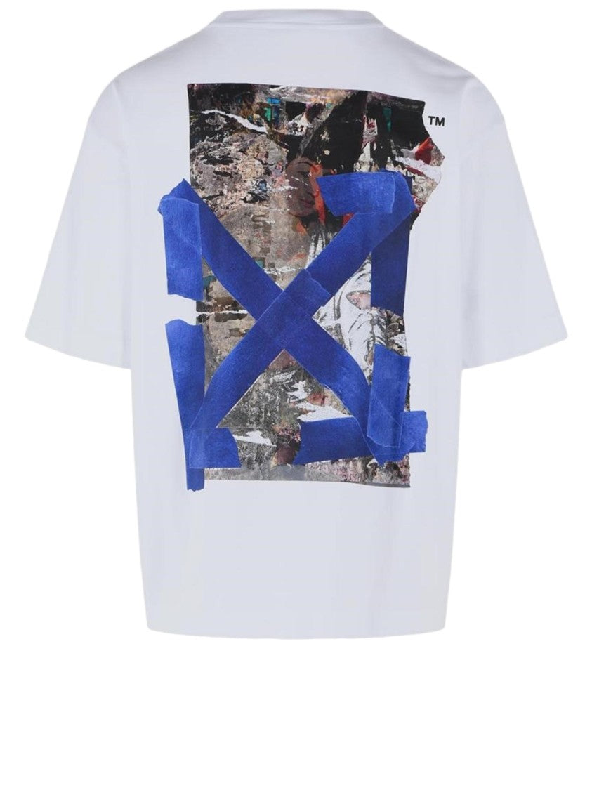 Off-White White Bacco Arrow Printed Crewneck Cotton Printed T-Shirt