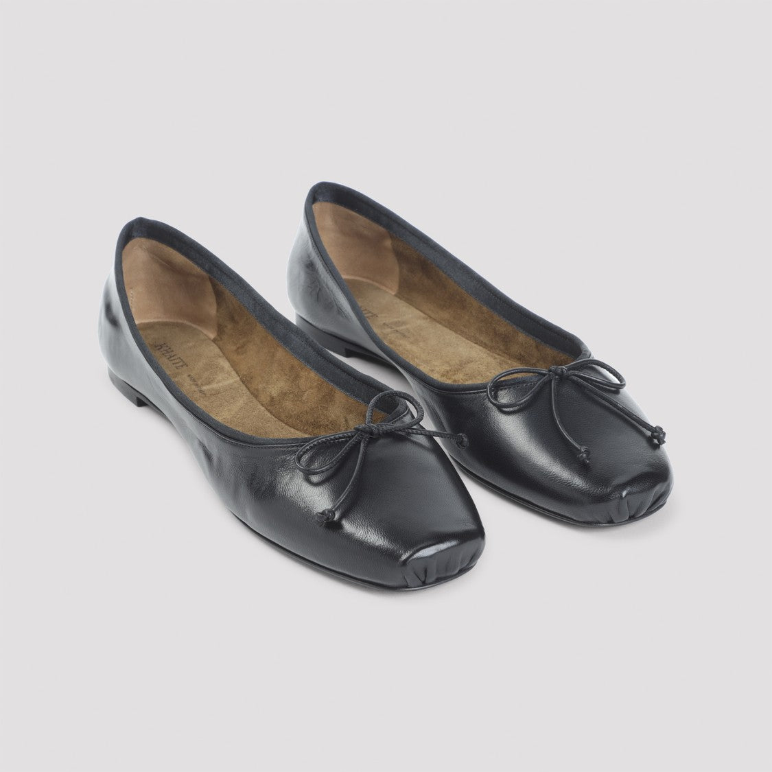 Khaite Black Ballerinas With Delicate Bow Detail