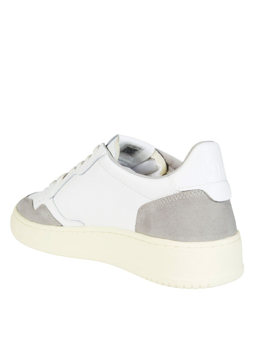 Autry White Medalist Low Suede Overlay Sneakers