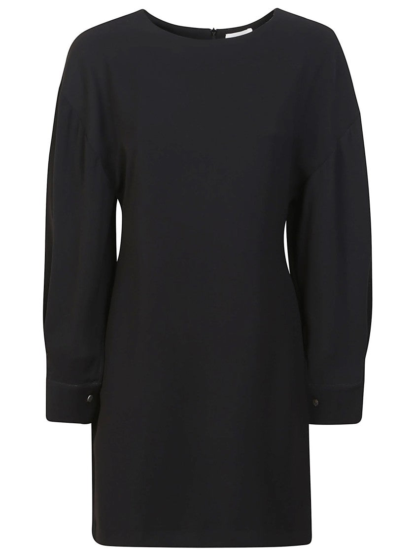 P.A.R.O.S.H. Cadi Midi Dress With Crew Neck And Buttoned Cuffs