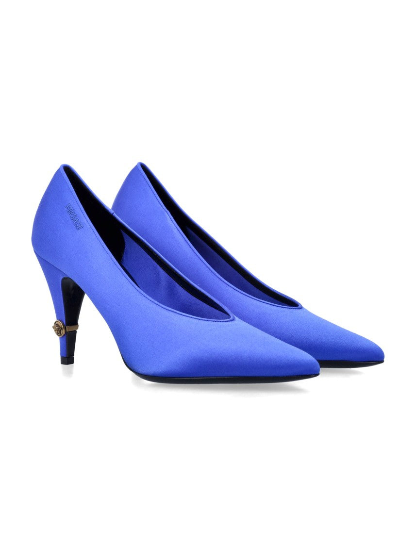 Versace Gianni Satin High Heel Medusa Pumps