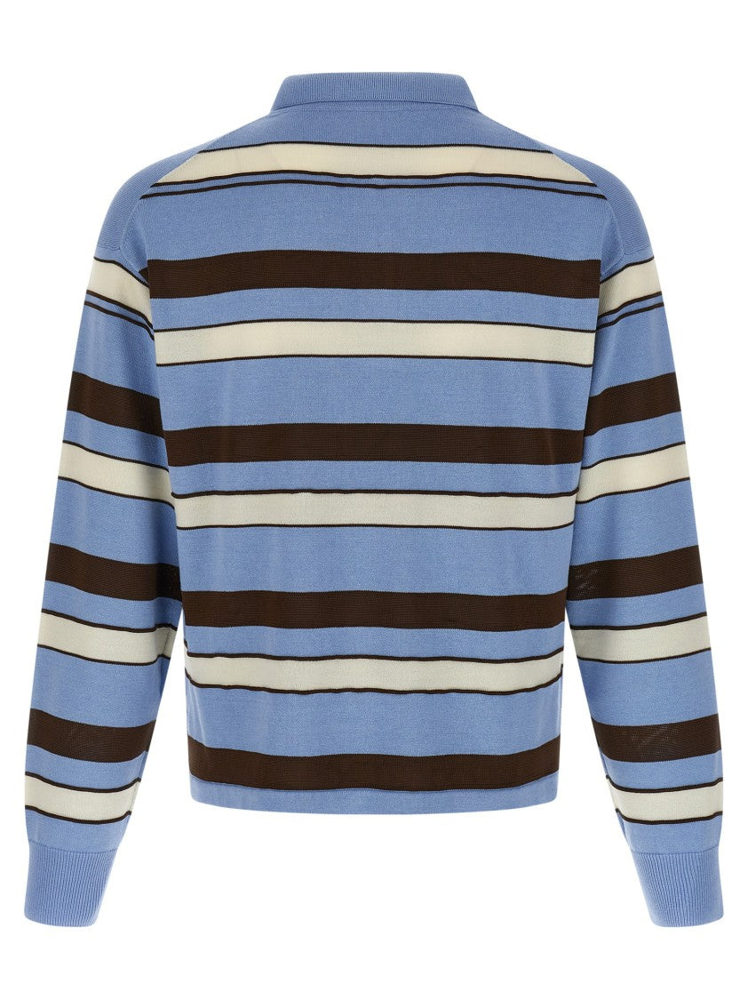 J. W. Anderson Knitted Striped Cotton Rugby Polo Shirt