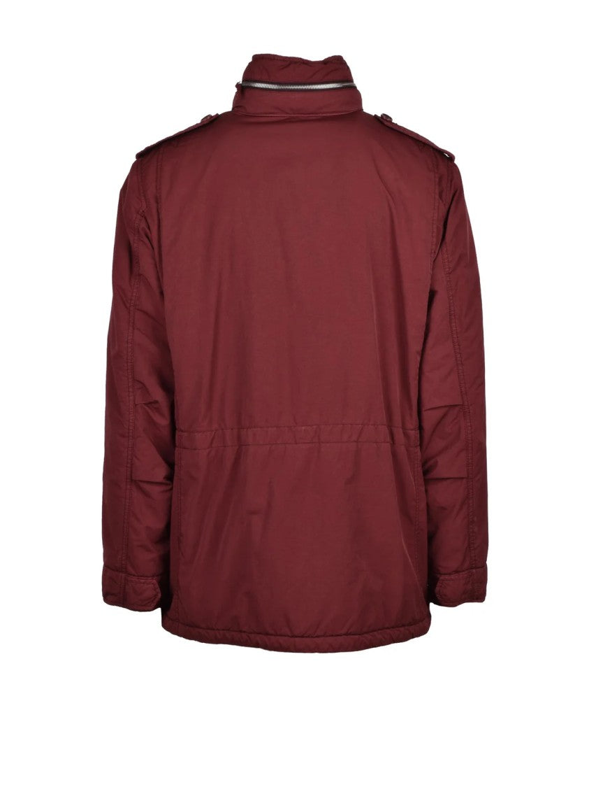 Aspesi Mid-Length Quilted Overcoat With High Collar And Hood