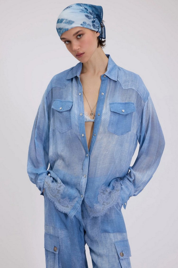 Ermanno Denim Cotton Shirt