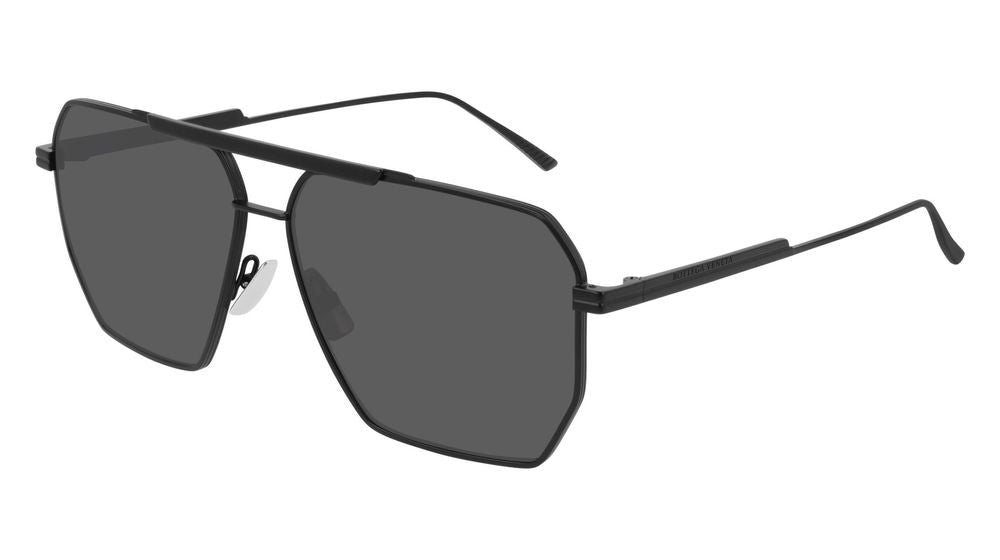 Bottega Veneta Black Oversized Square Metal Sunglasses