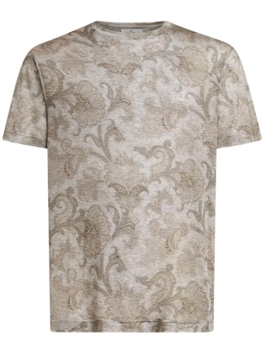 Etro Intricate Paisley-Print Short Sleeve T-Shirt