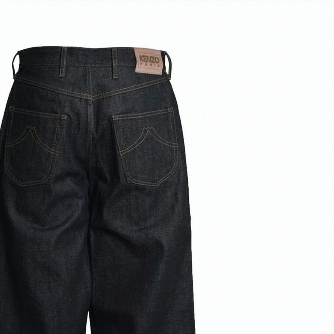 Kenzo High-Waisted Turn-Up Wide Fit Denim Jeans
