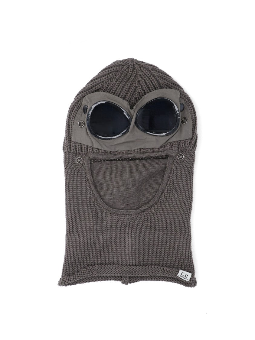 C.P. Company Brown Wool Balaclava With Logo Detail
