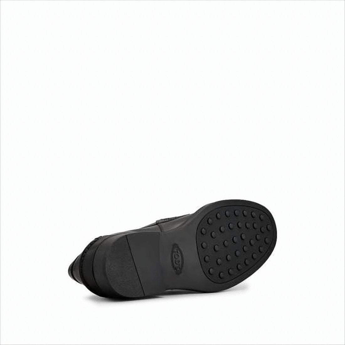 Tod's Classic Black Leather Loafers With Penny Strap