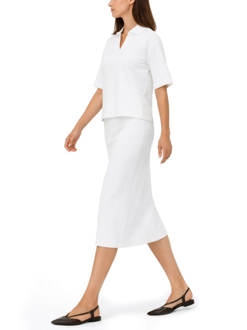 Max Mara Notch Neckline Short-Sleeved Viscose Top
