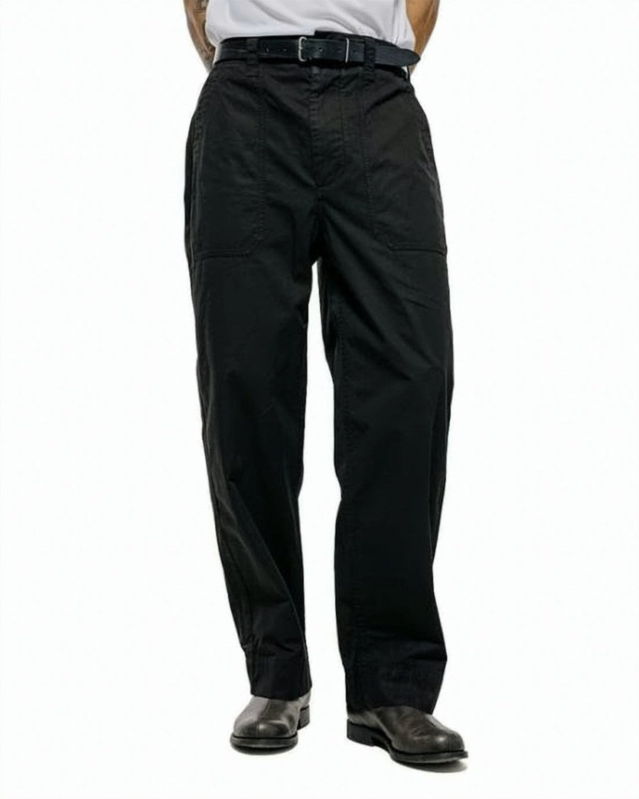 Margaret Howell Relaxed Fit Black Straight Pants With Minimalist Design