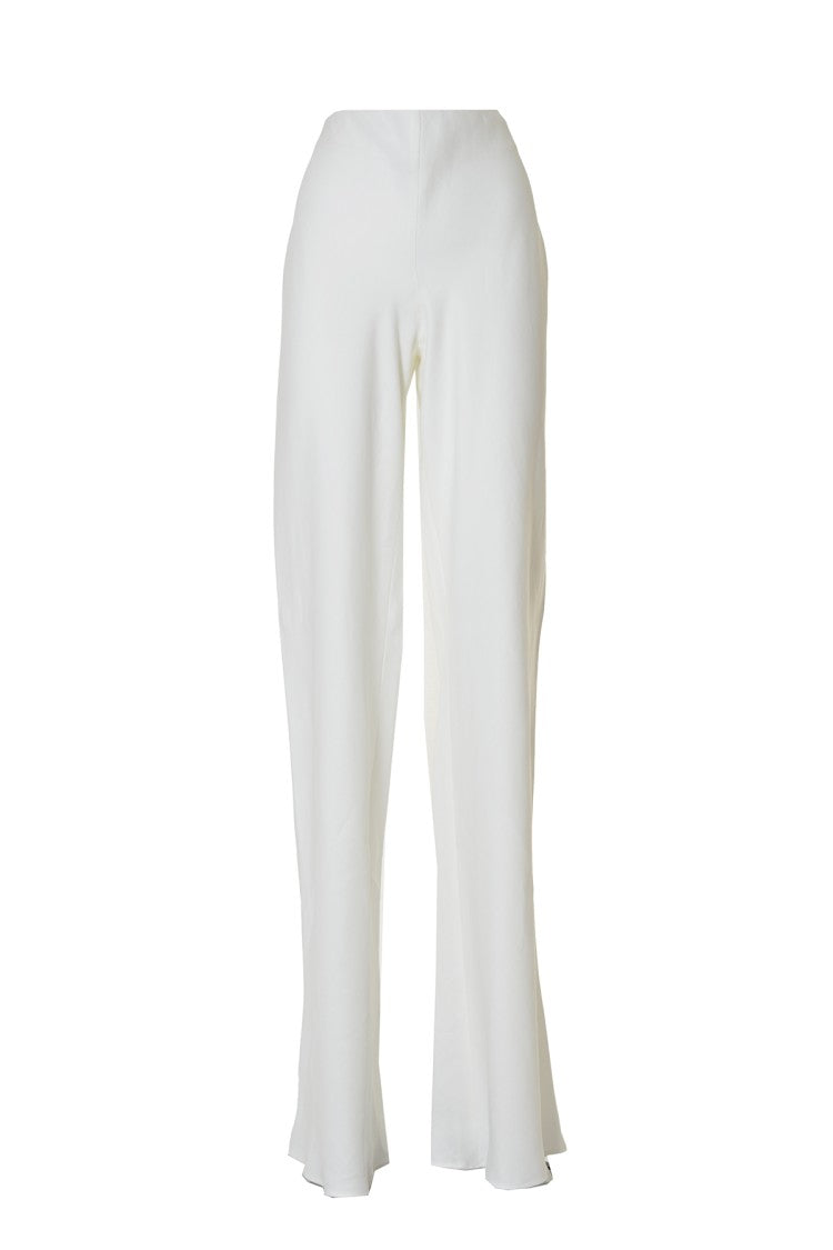 Alberta Ferretti High-Waisted Wide-Leg Trousers With Flared Hem