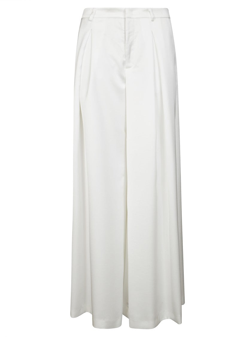 The Andamane White Wide-Leg Trousers With High Waist