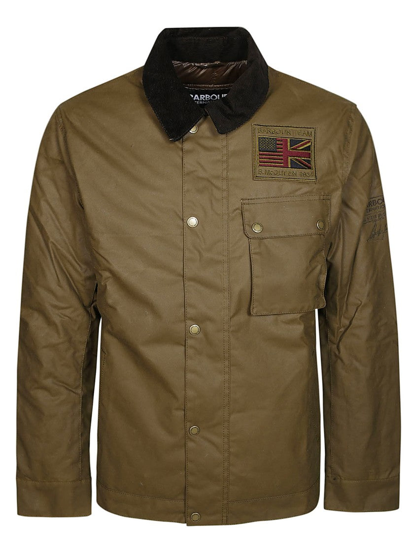 Barbour Workers Corduroy Collar Waxed Cotton Jacket