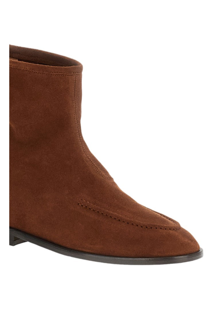 Hereu Soft Suede Ankle Boots With Seam Detail And Back Zip