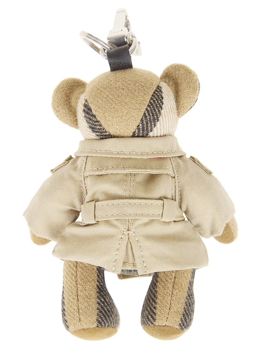 Burberry Burberry Check Cashmere Bear Charm With Trench Coat