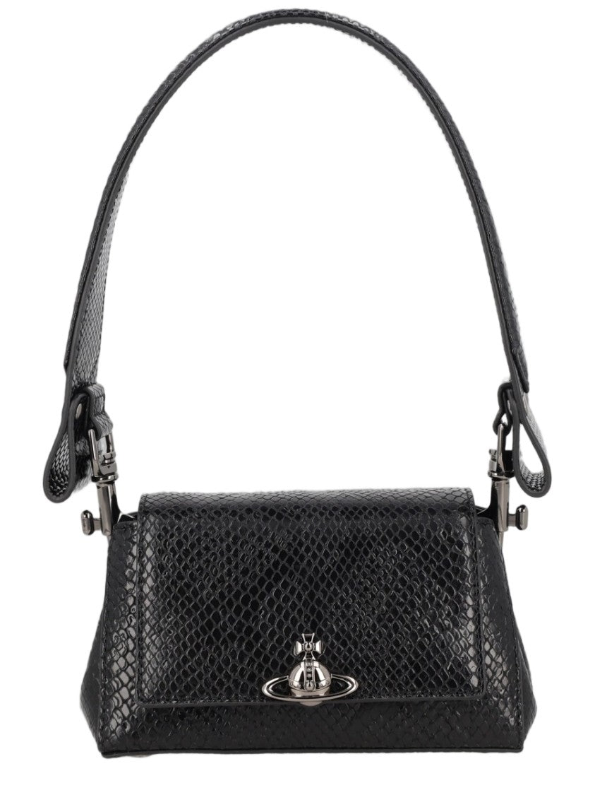 Vivienne Westwood Neutrals Hazel Snakeskin Textured Calf Leather Shoulder Bag