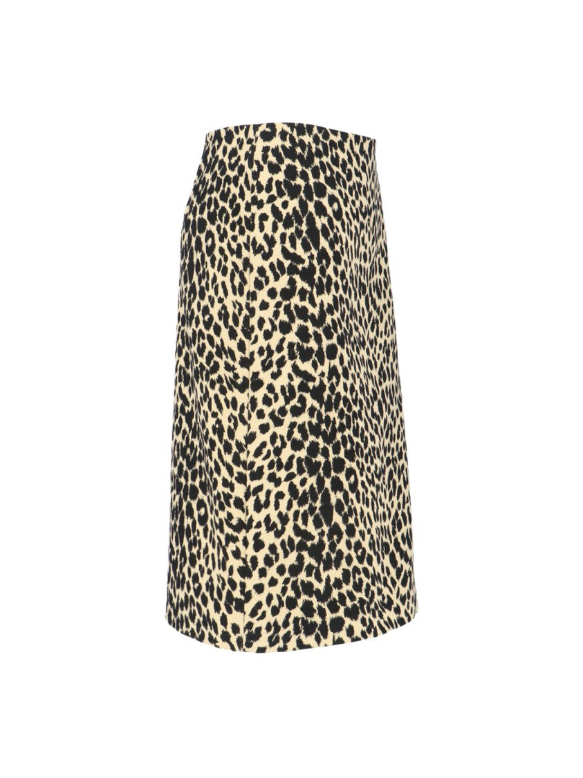 Aspesi Animalier Midi Skirt – Brown