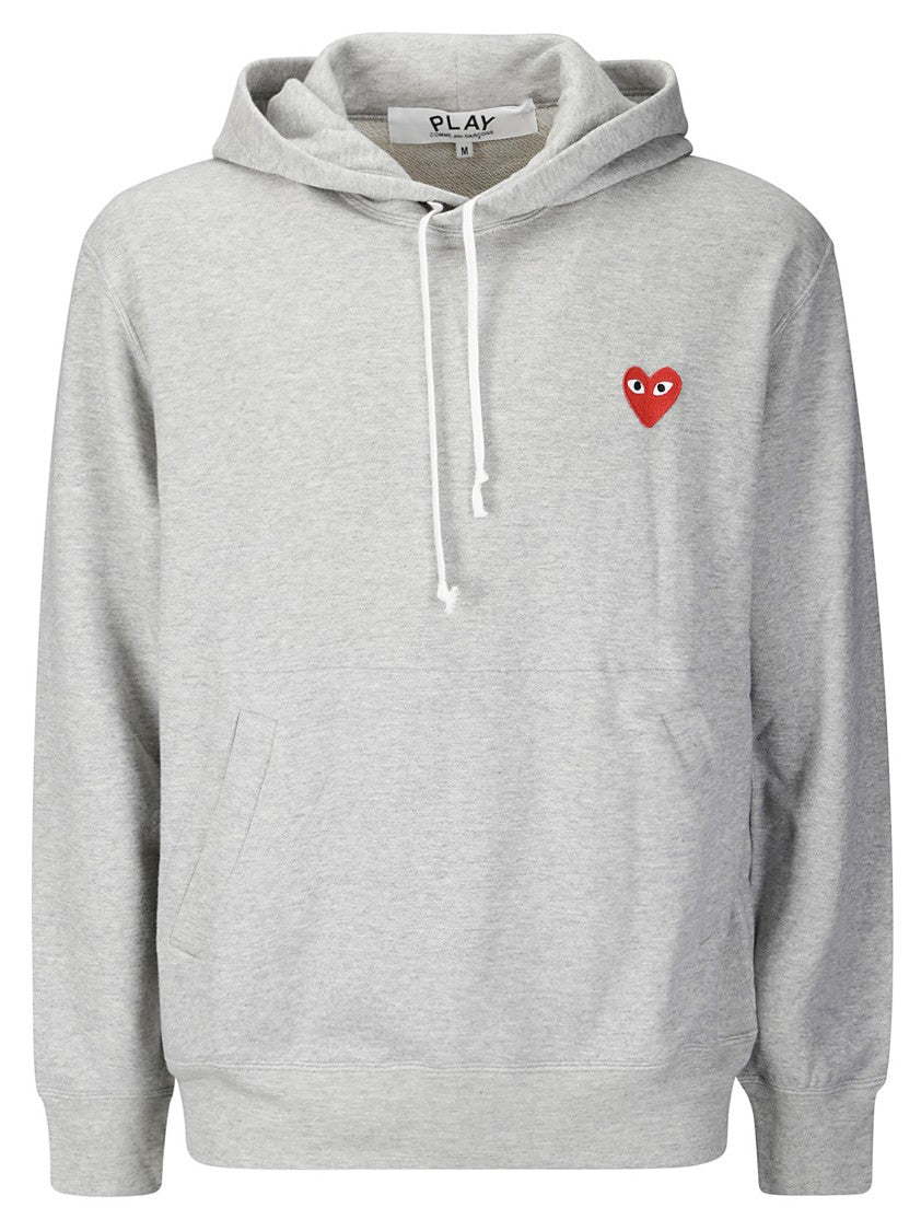 Comme Des Garçons Grey Hoodie With Heart Design