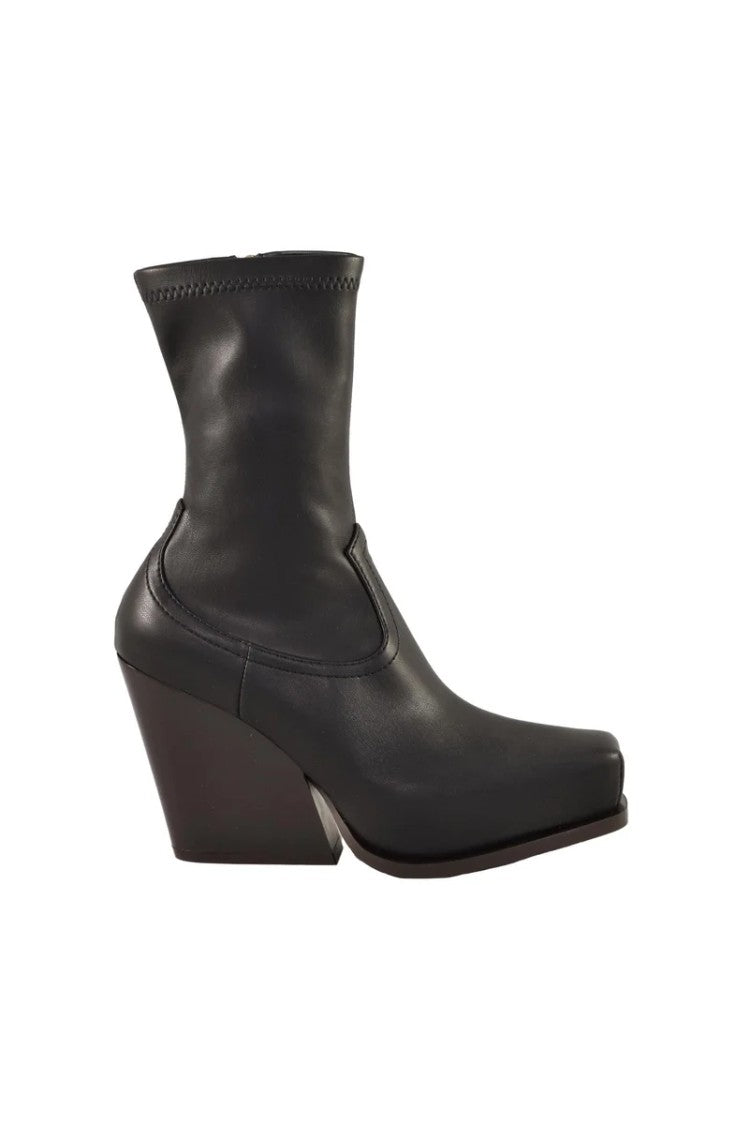 Stella Mccartney Leather Ankle Boots - Black