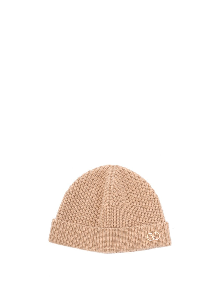 Valentino Garavani Metal `Vlogo` Cachemire Knitted Beanie