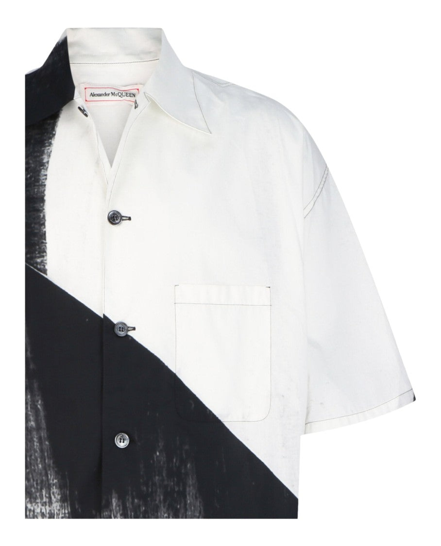 Alexander Mcqueen Brushstroke Print Hawaiian Shirt