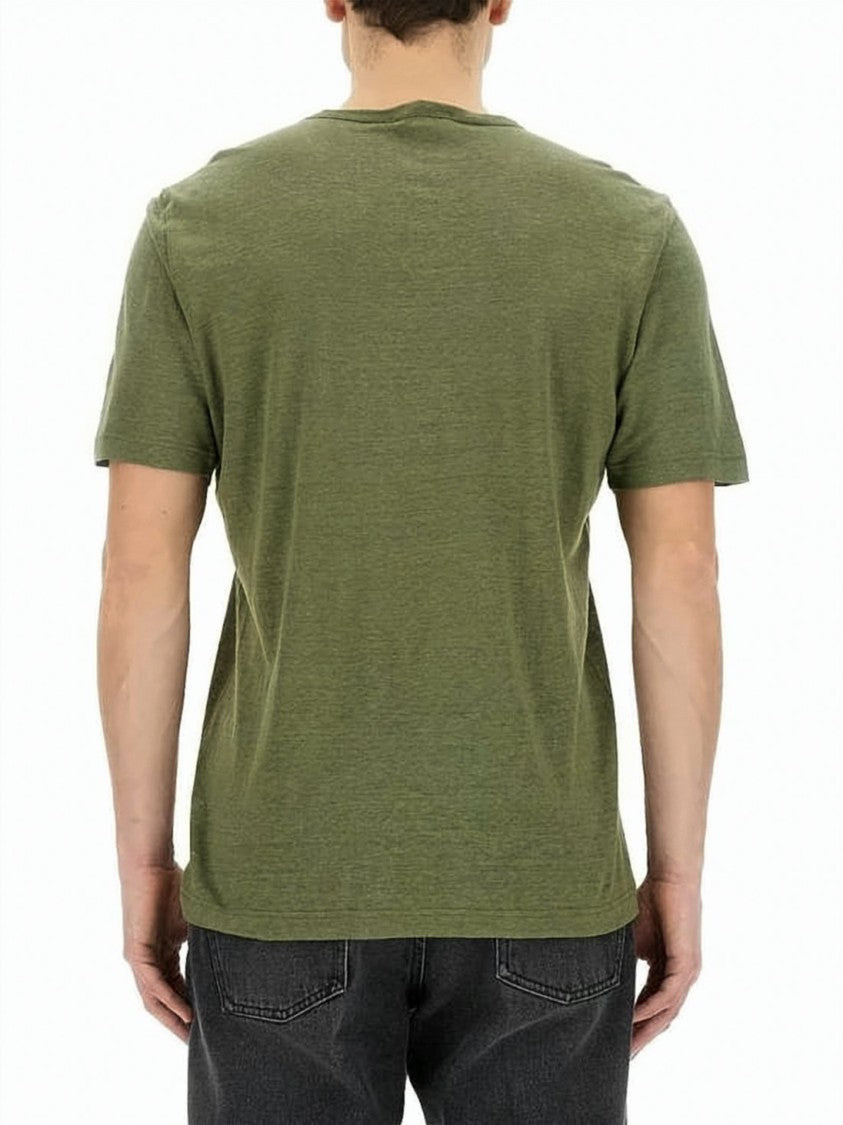 Lardini Short-Sleeve Linen T-Shirt With Crew Neckline And Relaxed Fit