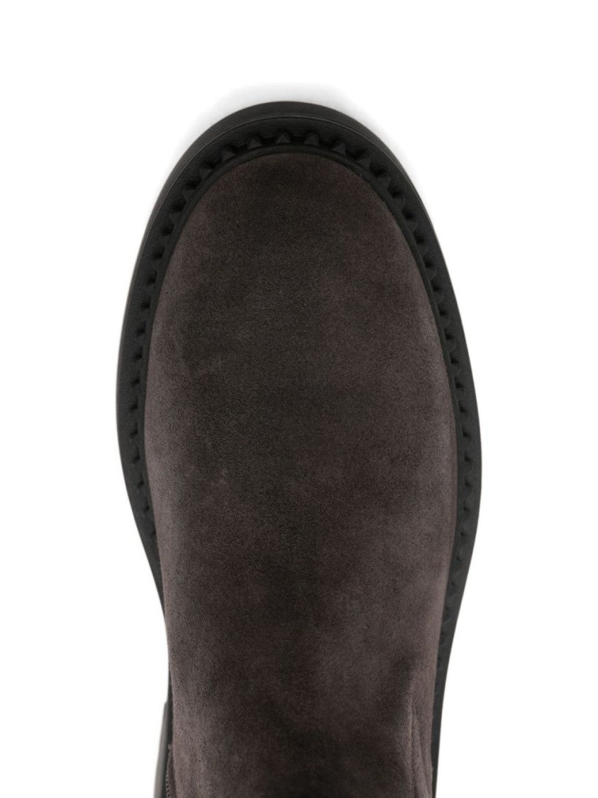 Ash Soft Suede Ankle Boots With Buckle Detail