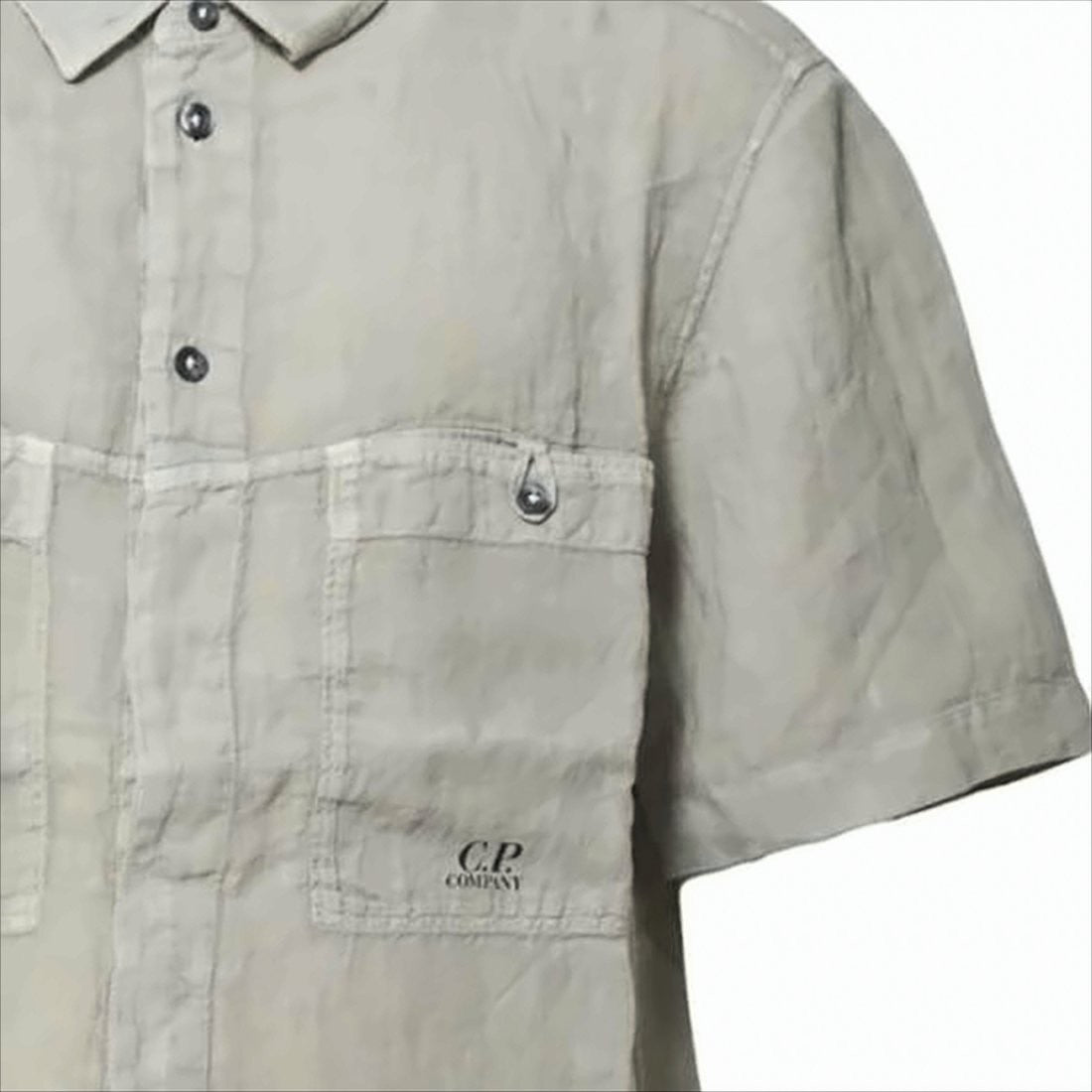 C.P. Company Relaxed Fit Short-Sleeve Linen Shirt With Subtle Branding