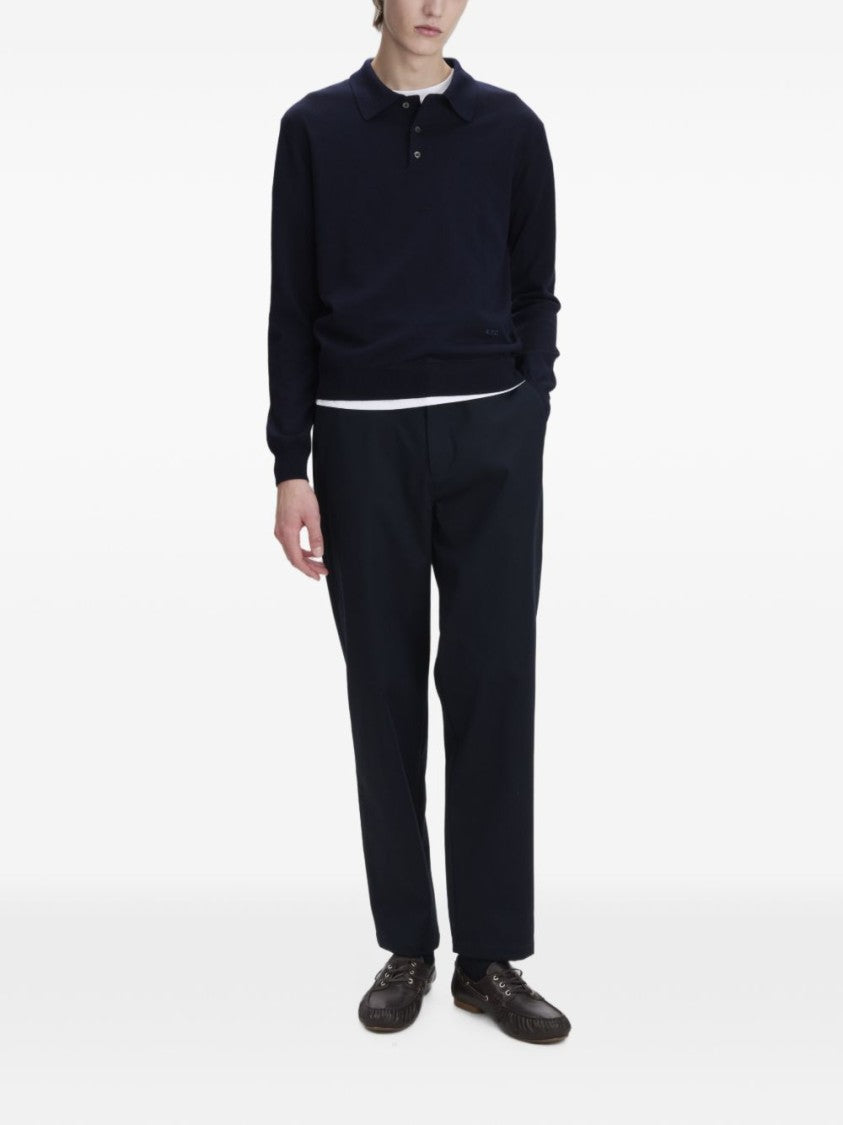 A.P.C. Black Embroidered Logo Ribbed Shirt