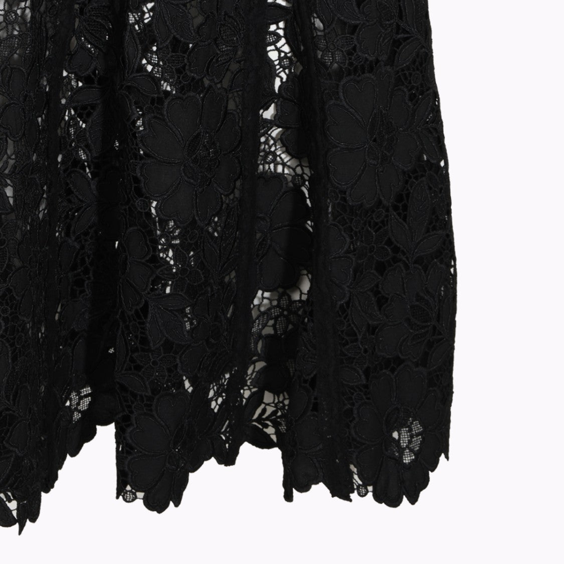 Self-Portrait Floral Lace Scalloped Hem Midi Skirt