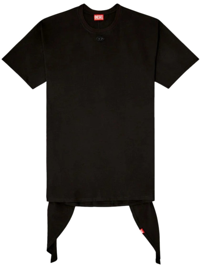 Diesel Relaxed Black Mini Dress With Unique Ties