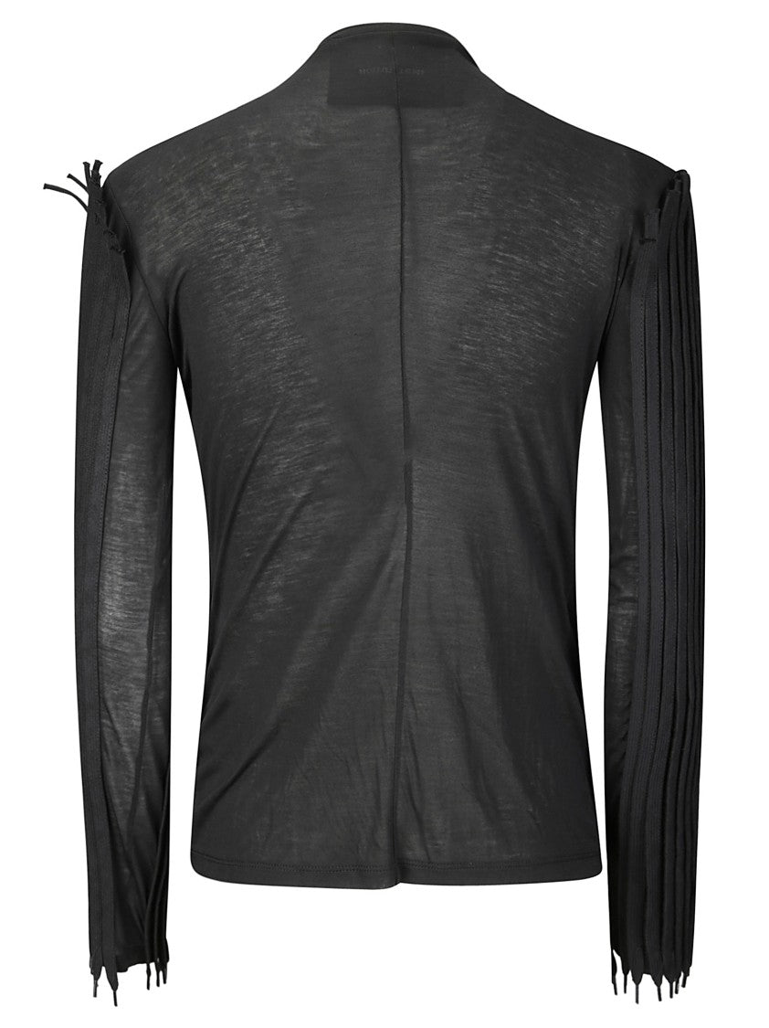 Institution Silk Long-Sleeve Top With String Inserts