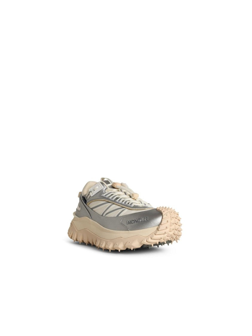 Moncler Trailgrip Gtx' Silver Leather Blend Sneakers