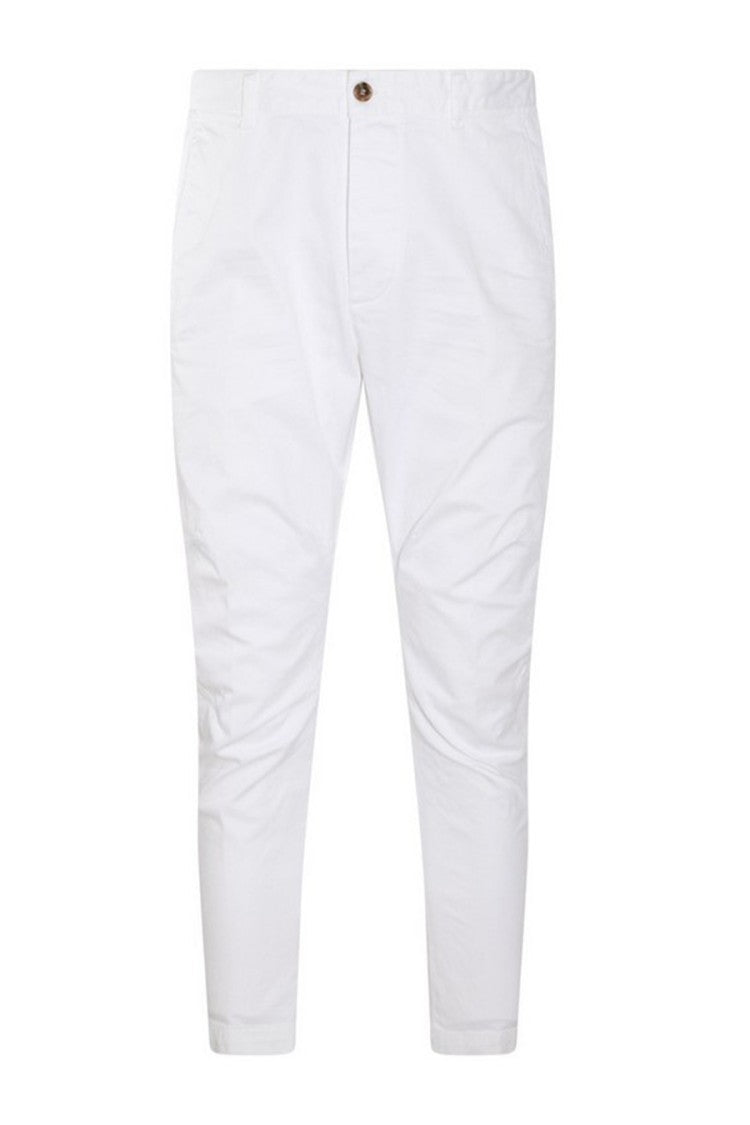 Dsquared2 Tailored White Trousers Crafted From Cotton-Elastan Blend