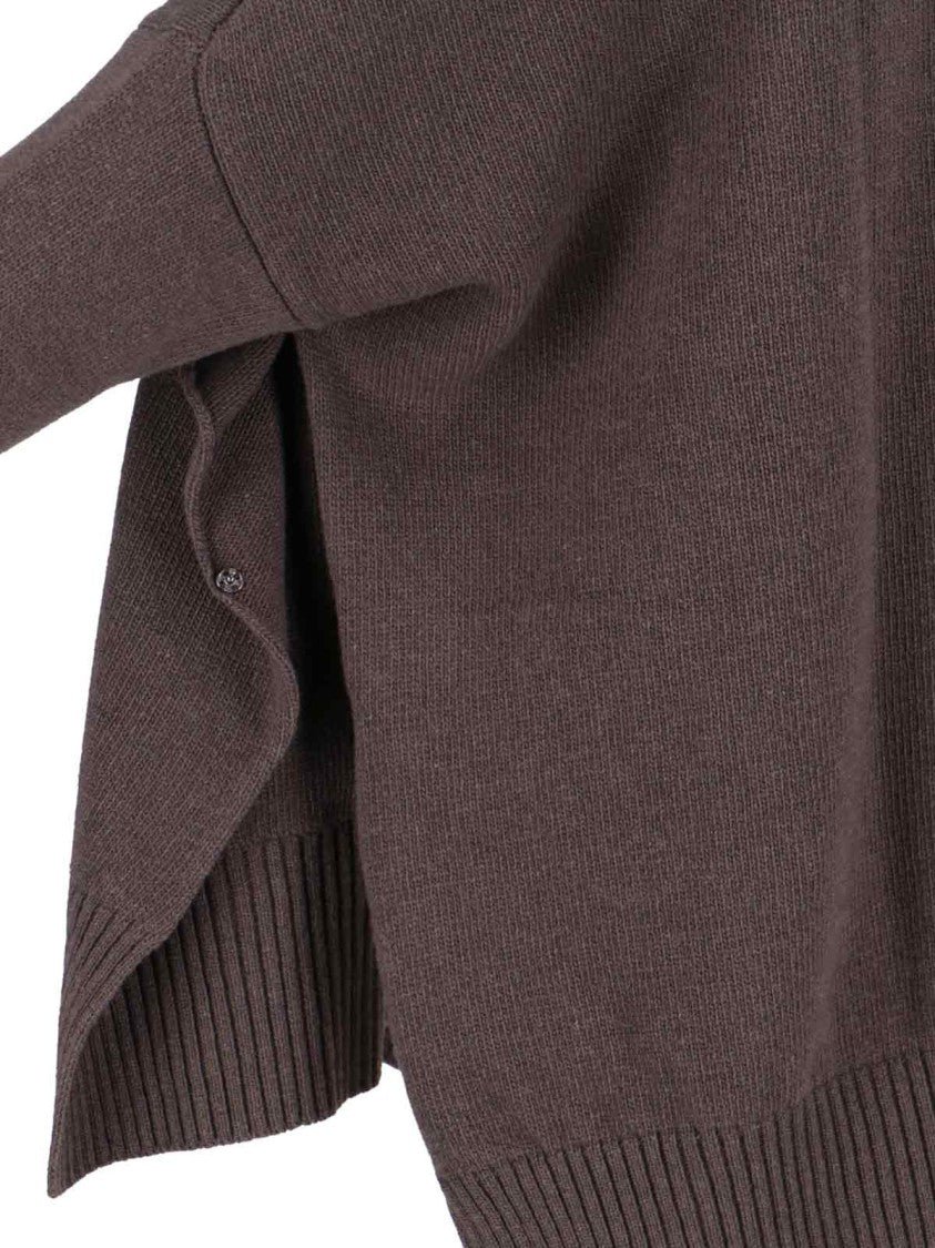 Ma'ry'ya Relaxed Fit Knit Sweater In Soft Beige