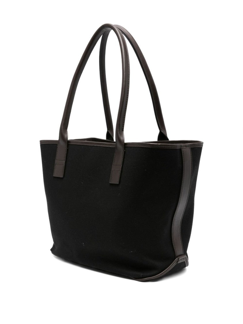 Hogan Black And Brown Leather Tote Bag
