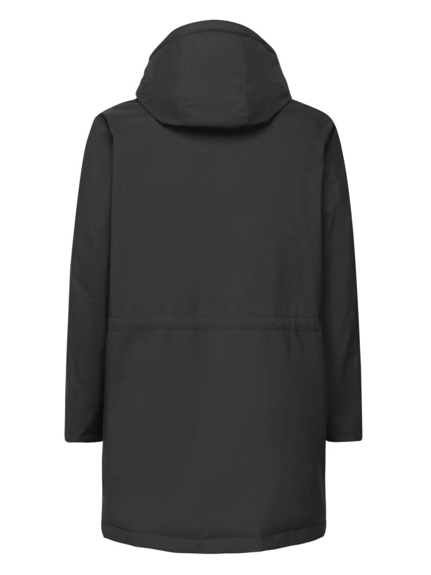 Fay Matte Finish Hooded Parka With Concealed Zip And Flap Pockets