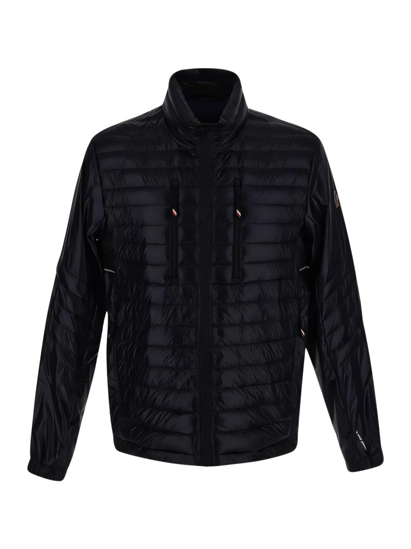 Moncler Quilted Down Jacket With High Collar And Zippered Pockets