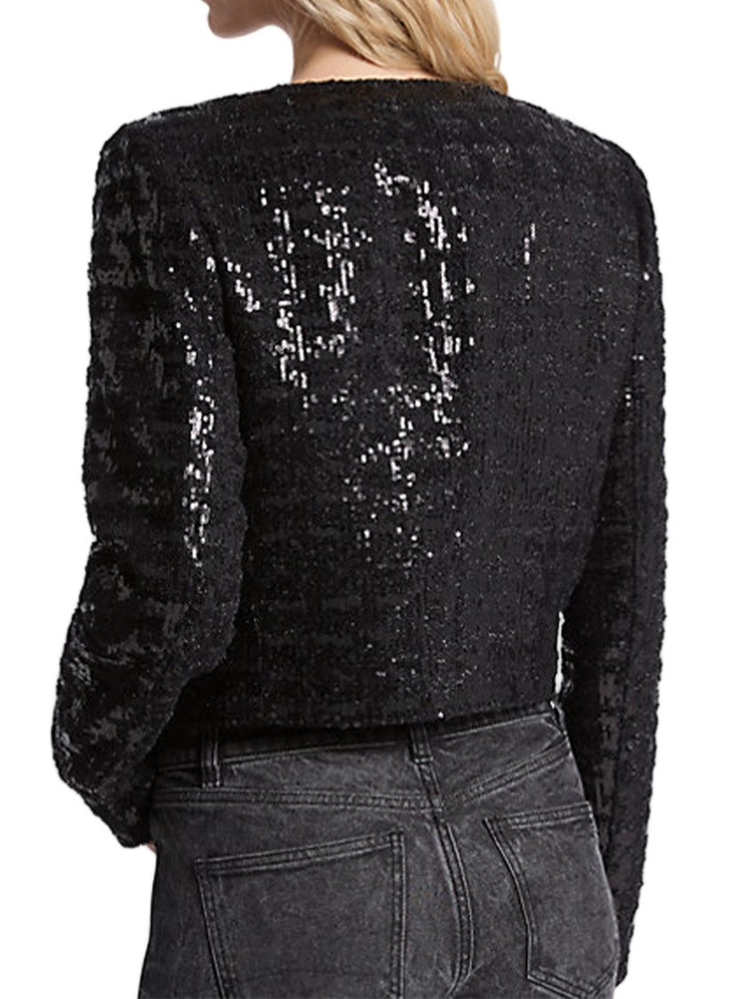 Michael Kors Cropped Tweed Textured Fabric Jacket